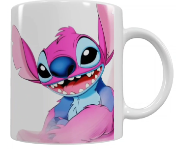Stitch Keramik-Tasse – Pink & Blau (330 ml)