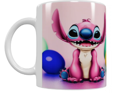 Stitch Keramik-Tasse – Rosa (330 ml)