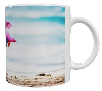 Stitch Keramik-Tasse – Strandmotiv (330 ml)