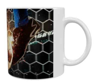 Fußball Keramik-Tasse – Actionmotiv (330 ml)