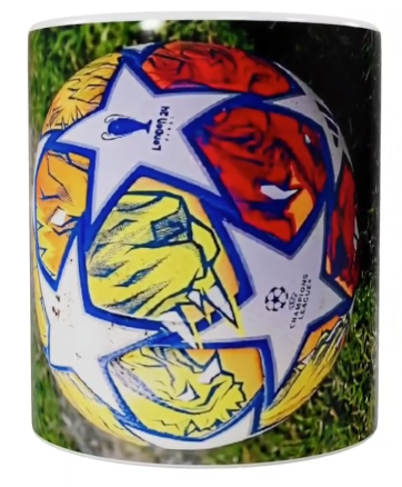 Fußball Keramik-Tasse – Sportliches Design (330 ml)