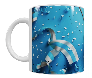 Fußball Keramik-Tasse – Blau (330 ml)