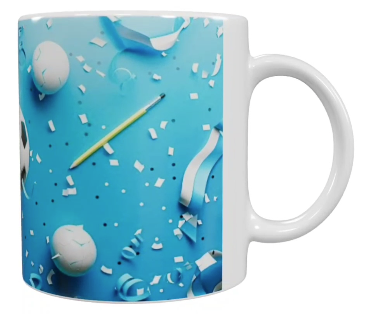 Fußball Keramik-Tasse – Blau (330 ml)