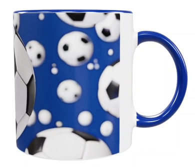 Fußball Keramik-Tasse – Blau (330 ml)