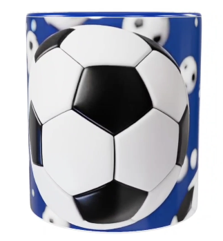 Fußball Keramik-Tasse – Blau (330 ml)