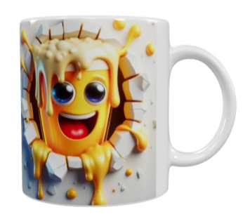 3D Cartoon Keramik-Tasse – Lustiges Splash-Motiv (330 ml)