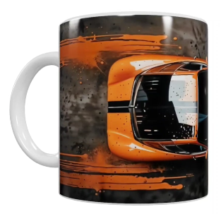 Auto Keramik-Tasse – Orange (330 ml)