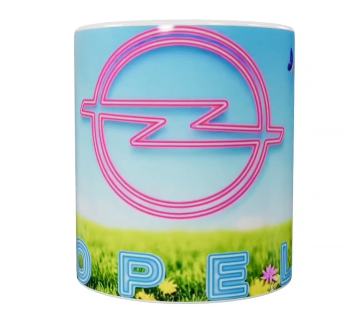 Opel Auto-Tasse – Pastellfarben (330 ml)