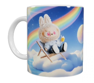 Labubu Keramik-Tasse – Regenbogen (330 ml)