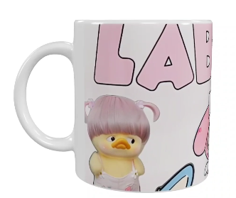 Labubu Keramik-Tasse – Rosa (330 ml)