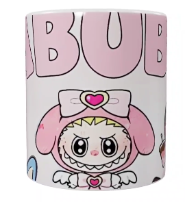 Labubu Keramik-Tasse – Rosa (330 ml)