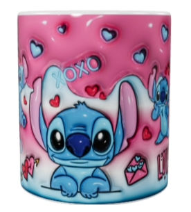 Valentinstags Keramik-Tasse – Rosa mit Herzmotiv (330 ml)