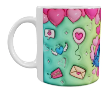 Valentinstags Keramik-Tasse – Love Design (330 ml)
