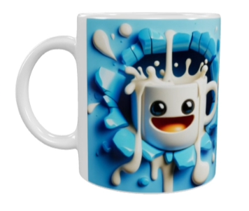 3D Cartoon Keramik-Tasse – Fröhlicher Milchbecher (330 ml)
