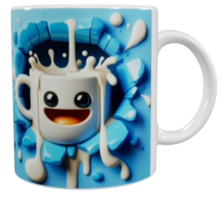 3D Cartoon Keramik-Tasse – Fröhlicher Milchbecher (330 ml)