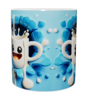 3D Cartoon Keramik-Tasse – Fröhlicher Milchbecher (330 ml)