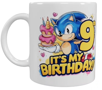 Sonic Geburtstags-Keramik-Tasse – 9. Geburtstag (330 ml)