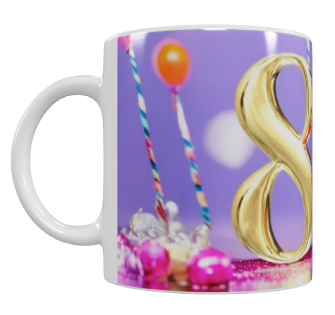 Geburtstags-Keramik-Tasse – 80 Jahre (330 ml)