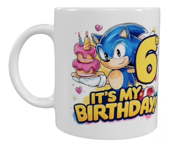 Sonic Geburtstags-Keramik-Tasse – 6. Geburtstag (330 ml)