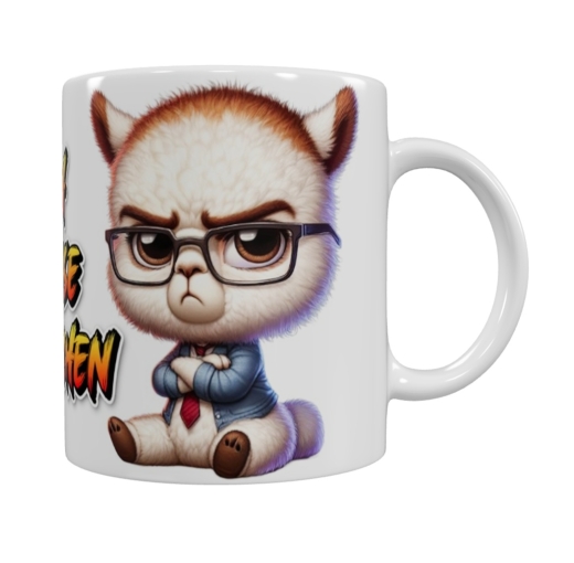 Grumpy Alpaka Keramik-Tasse – „Ich hasse Menschen“ (330 ml)