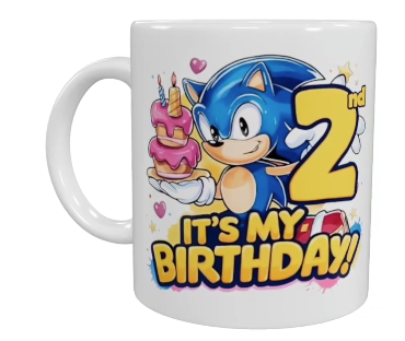 Sonic Geburtstags-Keramik-Tasse – 2. Geburtstag (330 ml)