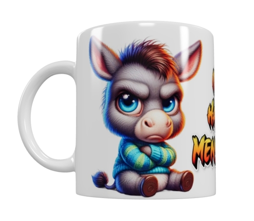 Frecher Esel mit Attitüde – „Ich hasse Menschen“ Keramik-Tasse (330 ml)