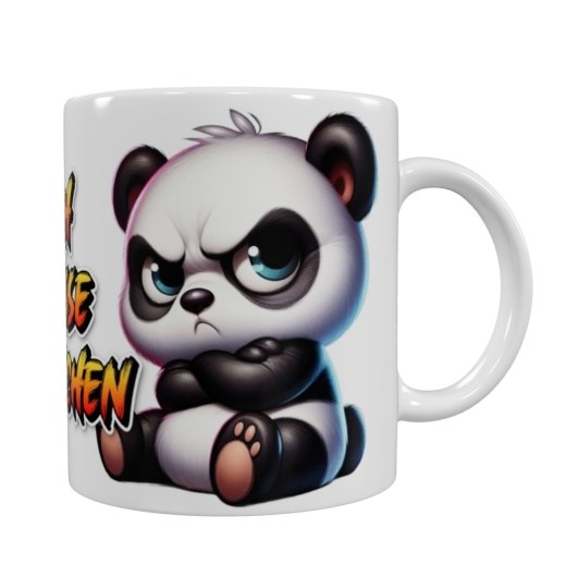 Frecher Panda Keramik-Tasse – „Ich hasse Menschen“ (330 ml)