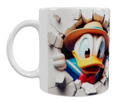 3D Cartoon-Keramik-Tasse – Comic-Ente (330 ml)
