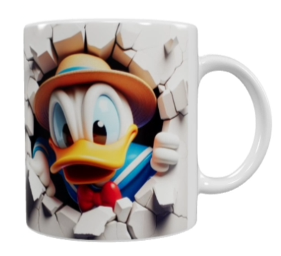 3D Cartoon-Keramik-Tasse – Comic-Ente (330 ml)