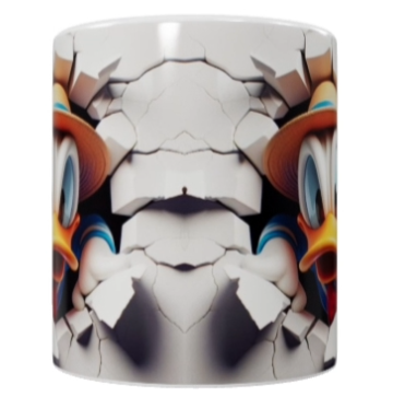 3D Cartoon-Keramik-Tasse – Comic-Ente (330 ml)