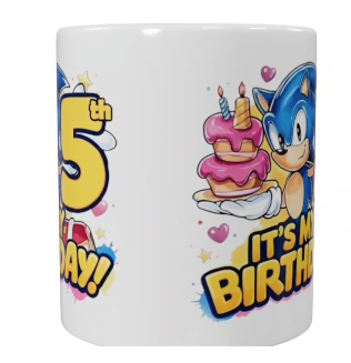 Sonic Geburtstags-Keramik-Tasse – 5. Geburtstag (330 ml)