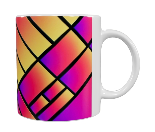 Keramik-Tasse – Buntes Mosaikdesign (330 ml)