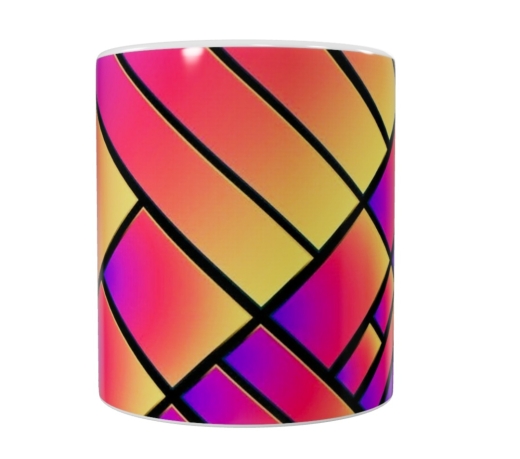 Keramik-Tasse – Buntes Mosaikdesign (330 ml)