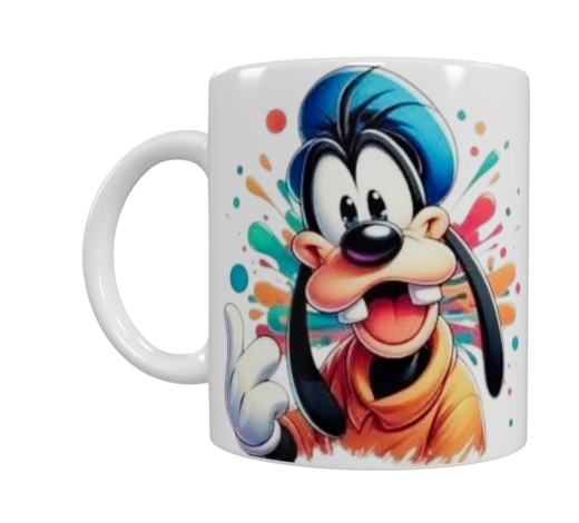 Fröhliche Cartoon-Hund Keramik-Tasse – Buntes Splash-Design (330 ml)