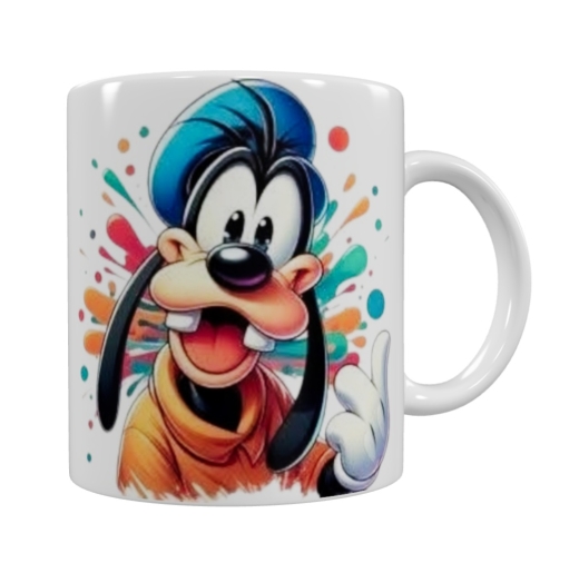 Fröhliche Cartoon-Hund Keramik-Tasse – Buntes Splash-Design (330 ml)