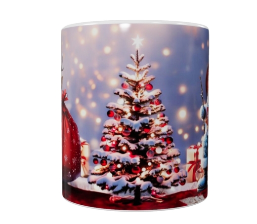 Weihnachts-Keramiktasse – Rentier & Weihnachtsmann (330 ml)
