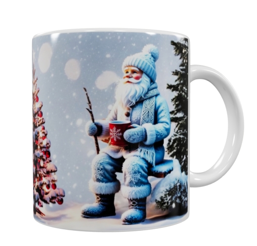 Weihnachts-Keramiktasse – Rentier & Weihnachtsmann (330 ml)