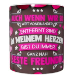 Spruch-Tasse „Beste Freundin“ – Keramik (330 ml)