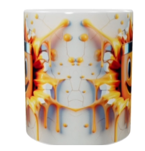3D Cartoon Keramik-Tasse – Smiley Splash (330 ml)