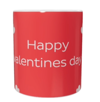 Keramik-Spruch Tasse – „Happy Valentines Day“ (330 ml)