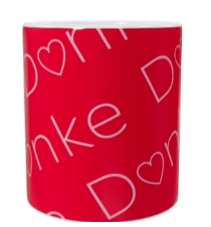 Spruch-Tasse „Danke“ – Keramik (330 ml)
