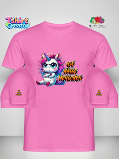 Ich hasse Menschen – Einhorn Tasse Motiv (25 cm Druck)