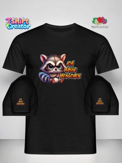 „Ich hasse Menschen“ Waschbär T-Shirt – Stylisches Statement-Shirt