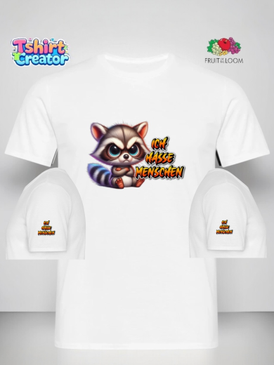 „Ich hasse Menschen“ Waschbär T-Shirt – Stylisches Statement-Shirt