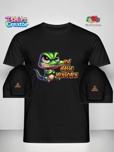 „Ich hasse Menschen“ Krokodil T-Shirt – Stylisches Statement-Shirt