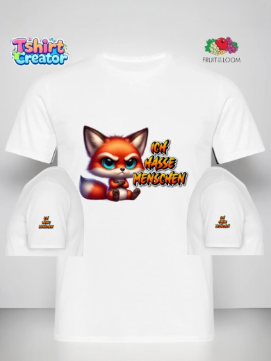 Frecher Fuchs Statement T-Shirt – „Ich hasse Menschen“