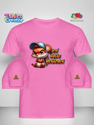 Freches Cartoon Eichhörnchen T-Shirt – „Ich hasse Menschen“