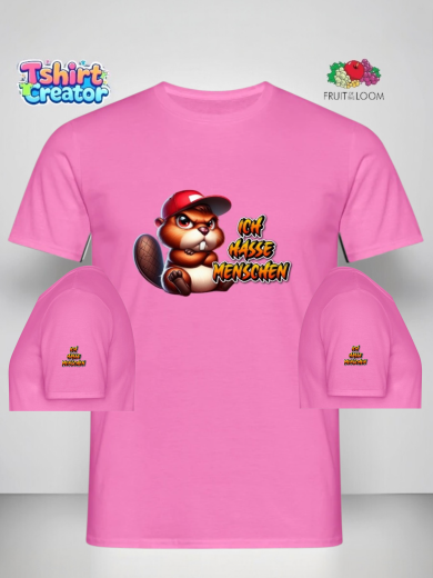 Beaver Statement T-Shirt – „Ich hasse Menschen“ Design