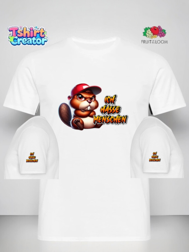 Beaver Statement T-Shirt – „Ich hasse Menschen“ Design