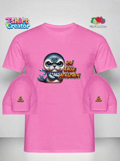 Ich hasse Menschen – Süßer Robben-Print T-Shirt